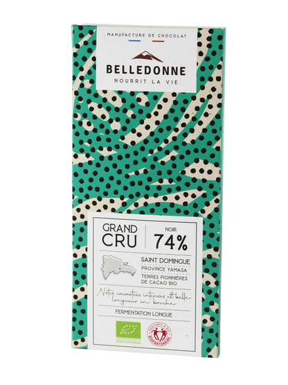 Belledonne -- Tablette noir 74% st domingue bio - 100 g