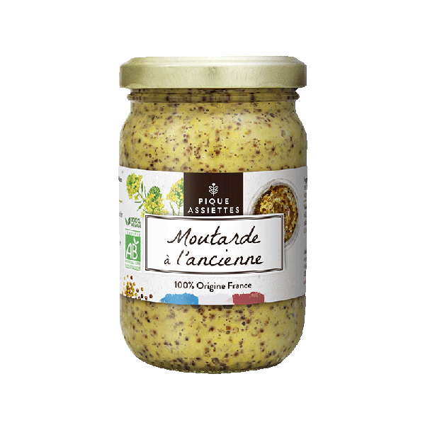 Pique Assiettes -- Moutarde à l'ancienne 100% origine france bio - 200 g