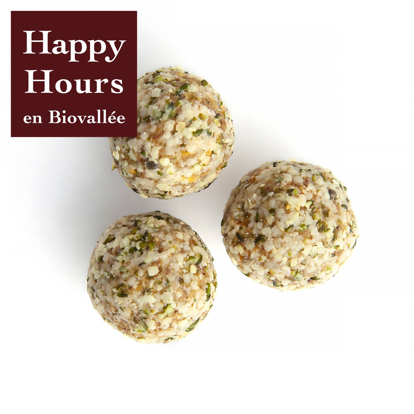 Happy Hours En Biovallée -- Energy balls amande pomme chanvre bio Vrac - 3 kg