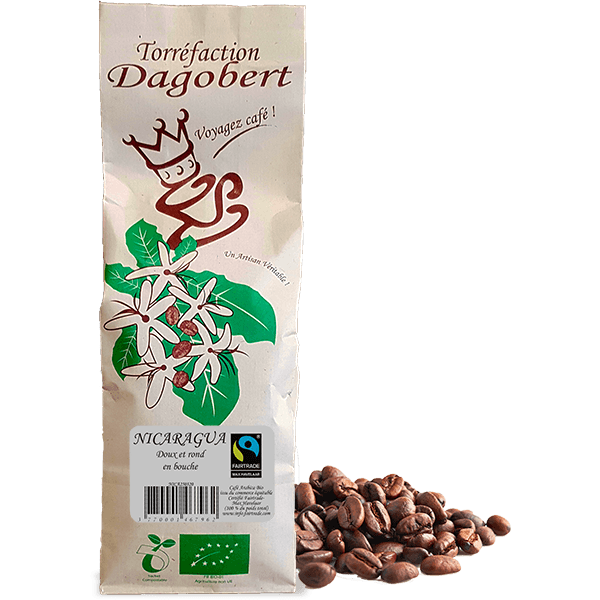 Les Cafés Dagobert -- Nicaragua 100% arabica, bio et équitable - grains (origine Nicaragua) - 1 kg